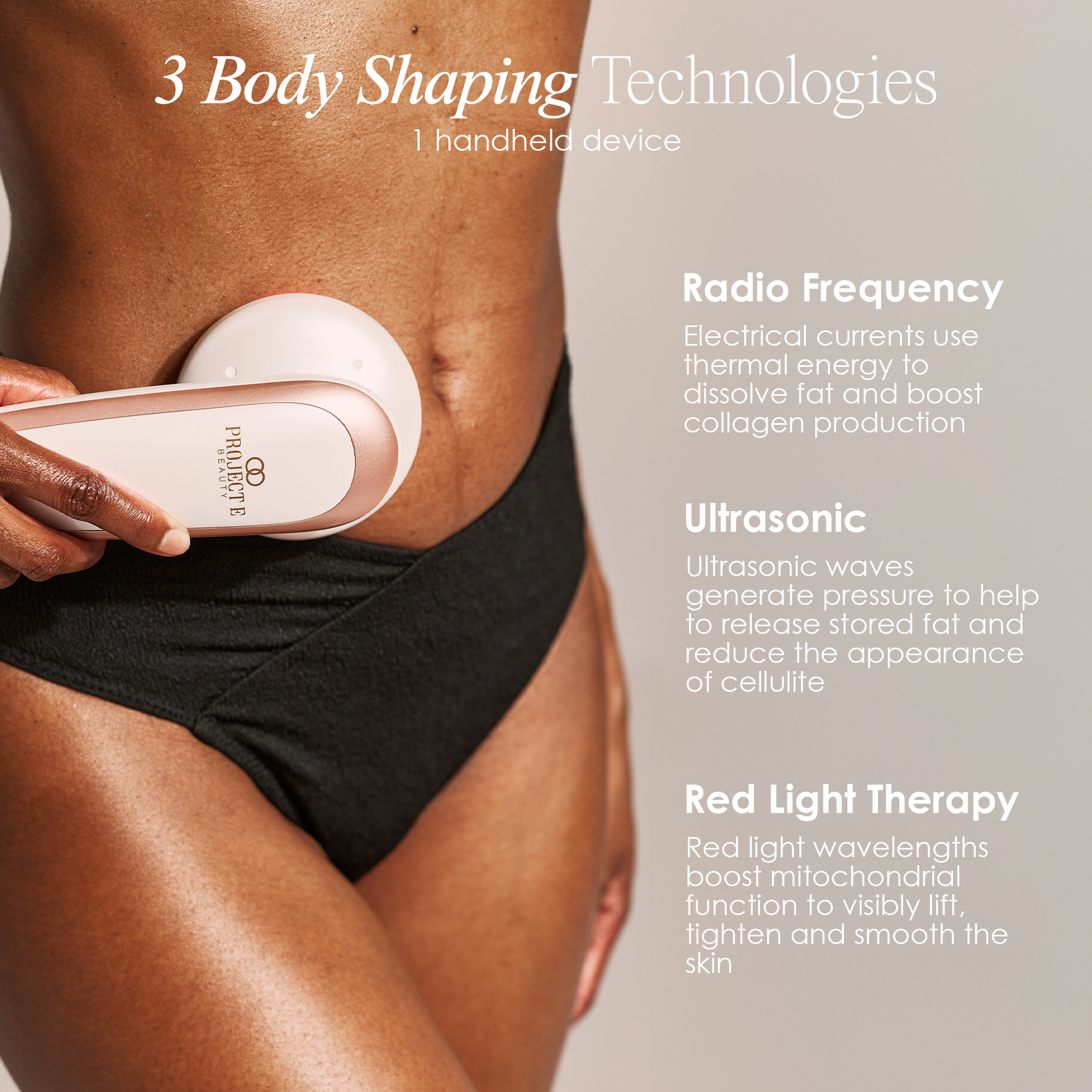 3 Body Shaping Technologies
1 handheld device
